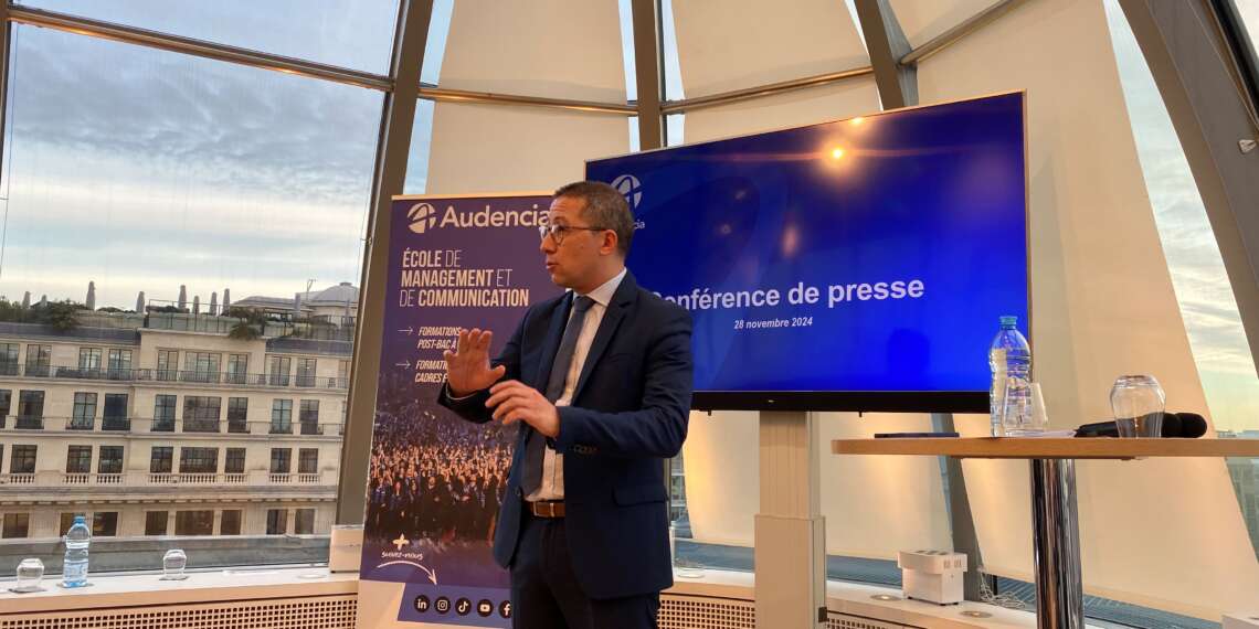 Sébastien Tran, Directeur général d'Audencia lors de la conférence de presse du 28 novembre 2024.
