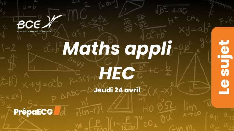Sujet de maths appliquées HEC BCE 2025