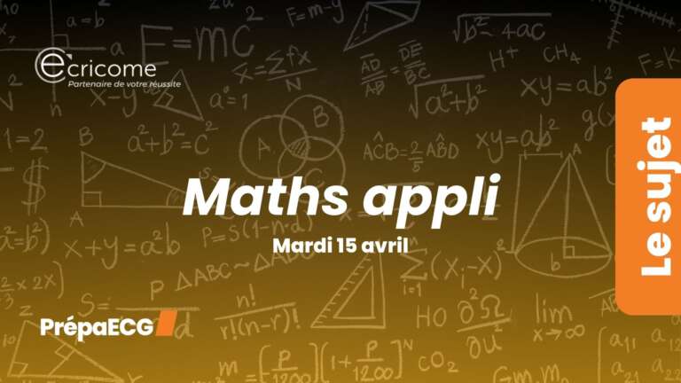 Maths appliquées ECRICOME 2025 – Sujet
