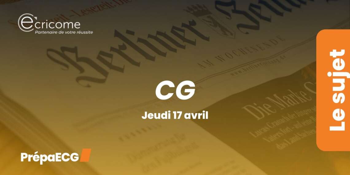 Culture générale ECRICOME 2025 - Sujet