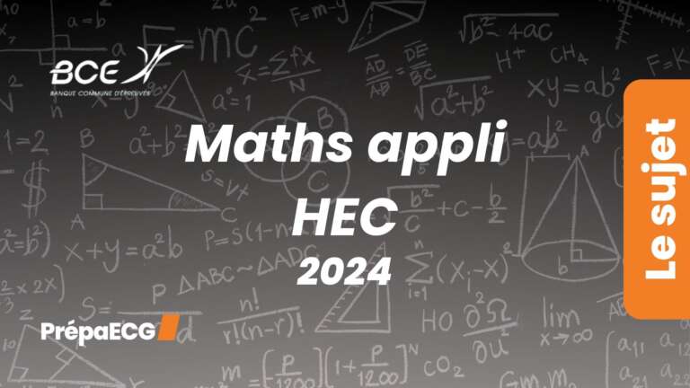 Maths appliquées HEC – Sujet 2024