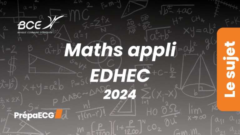 Maths appliquées EDHEC – Sujet 2024