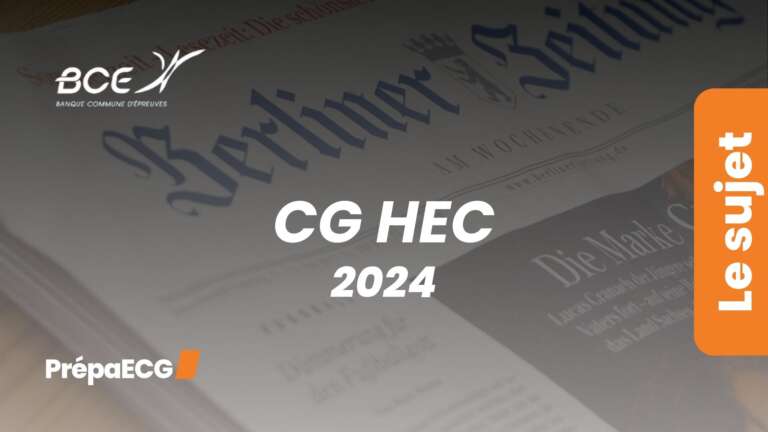 Culture générale HEC – Sujet 2024