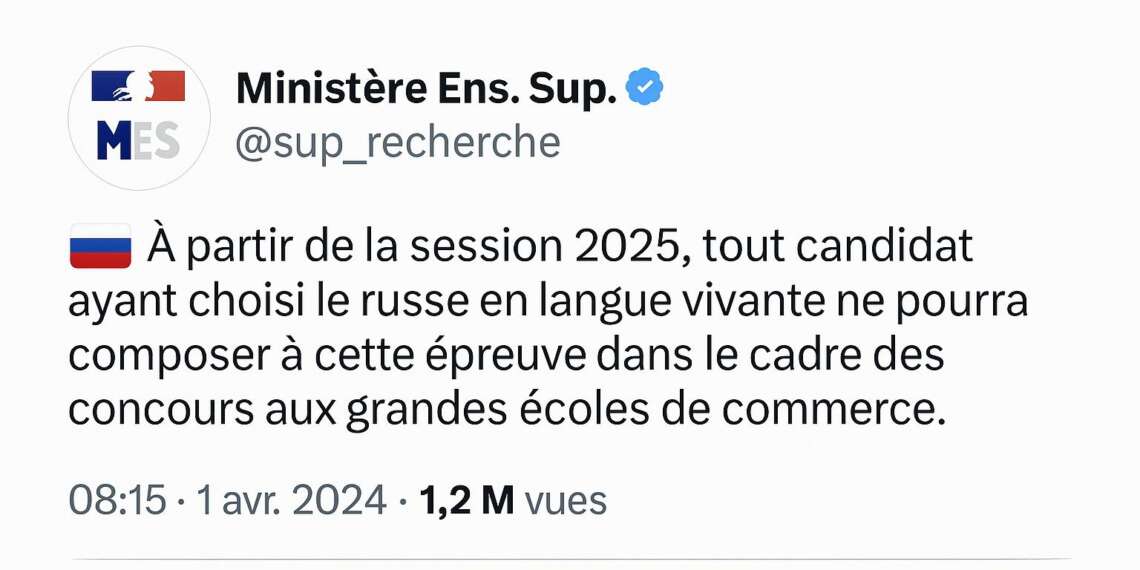 Zéro d’office pour les candidats ayant choisi le russe : une mesure « cohérente avec les valeurs républicaines »