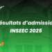 Résultats admission INSEEC 2025