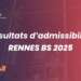 Résultats d'admissibilité Rennes BS 2025