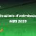 Résultats admission MBS 2025