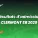 Résultats d'admission Clermont SB 2025