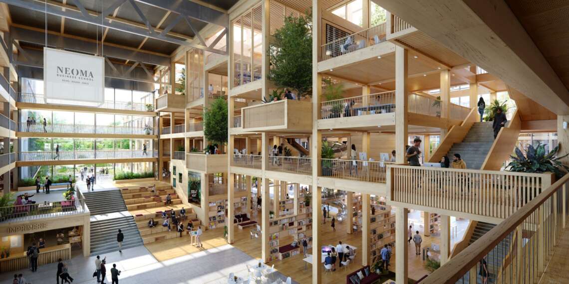 La Ruche, espace central de vie étudiante du nouveau campus de Reims de NEOMA