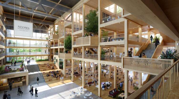 La Ruche, espace central de vie étudiante du nouveau campus de Reims de NEOMA